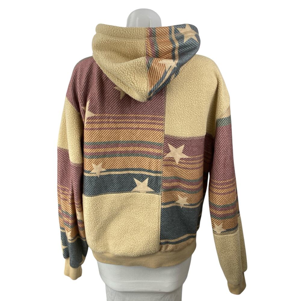Urban Outfitters BDG Hunter Patchwork Faux Fur Athletic Hoodie Sweatshirt Top XS - Picture 4 of 6